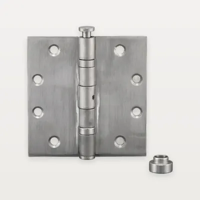 XH-A43 Stainless steel US-style butt hinge, 2 ball bearings, non-removable pin