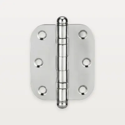 XH-R12 Iron butt hinge, radius corners, ball tips, 2 ball bearings